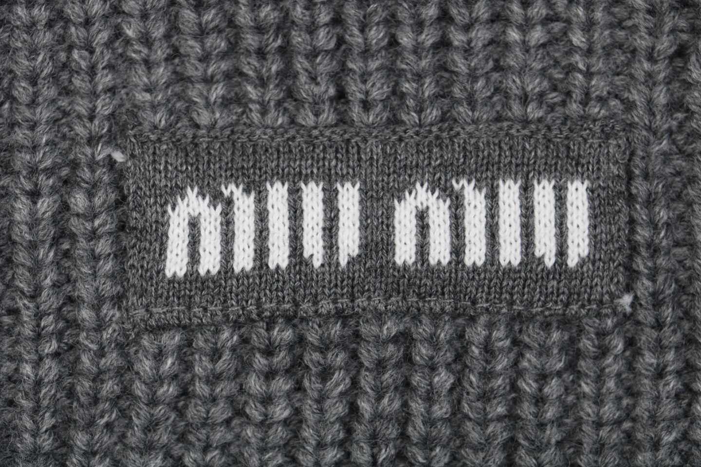 Mm Grey White Logo Trim Cardigan