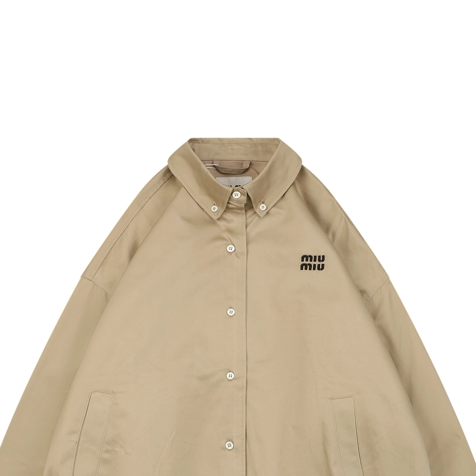 Mm Khaki Button Up Jacket