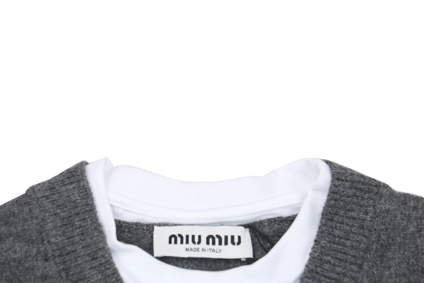Mm Layered Look Wool Knit Sweater