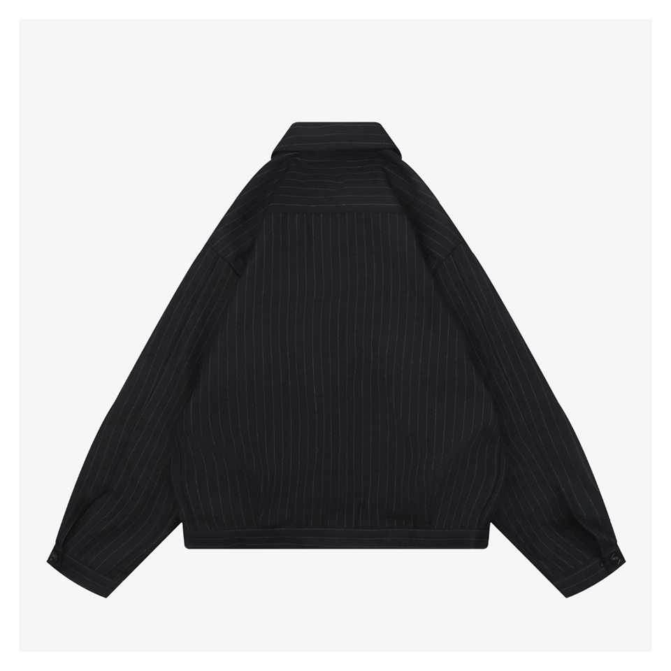 Mm Pinstripe Logo Embroidered Zip Jacket