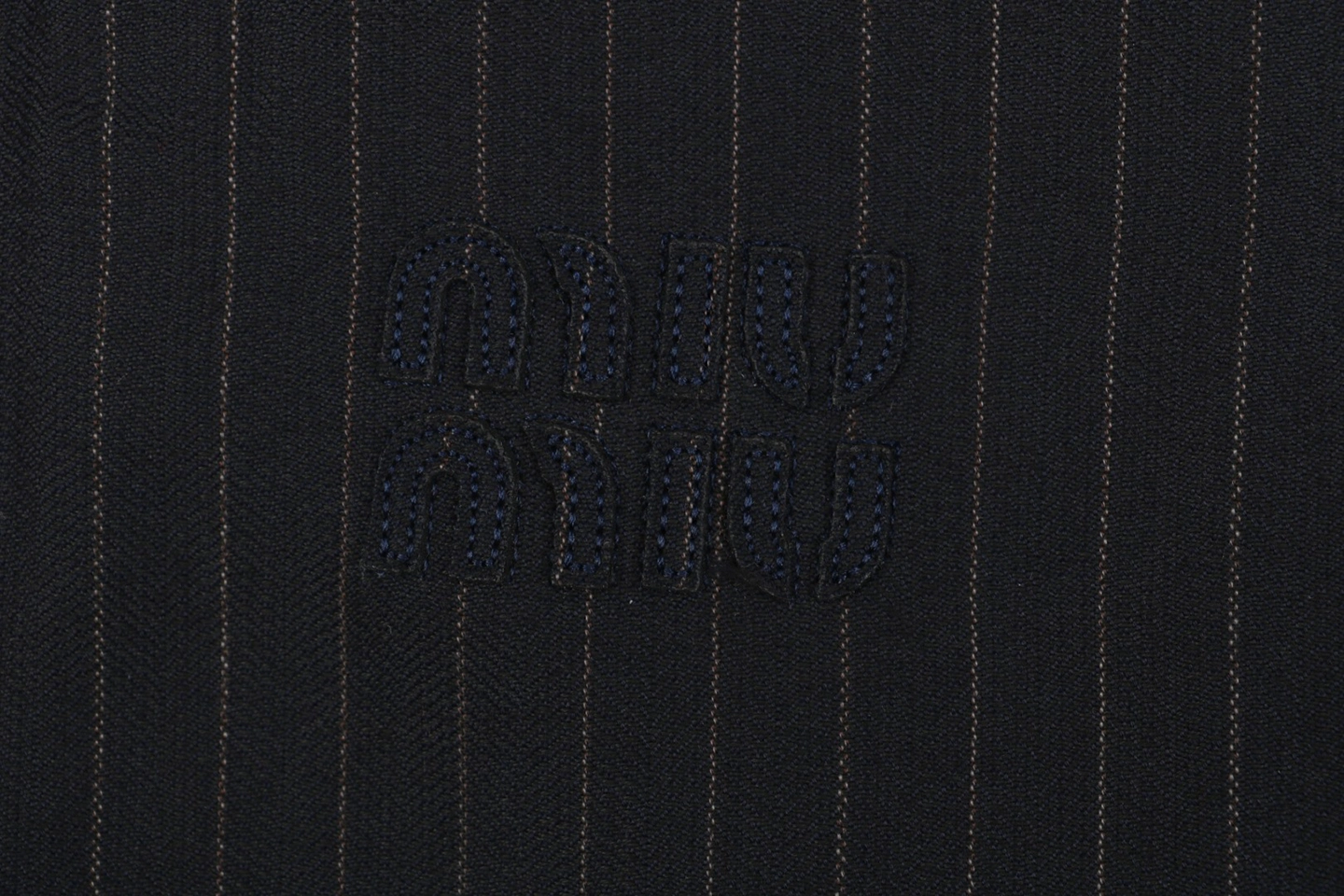Mm Pinstripe Logo Embroidered Zip Jacket