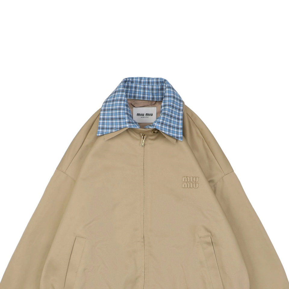 Mm Plaid Layered Collar Embroidered Jacket