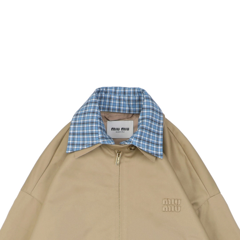 Mm Plaid Layered Collar Embroidered Jacket
