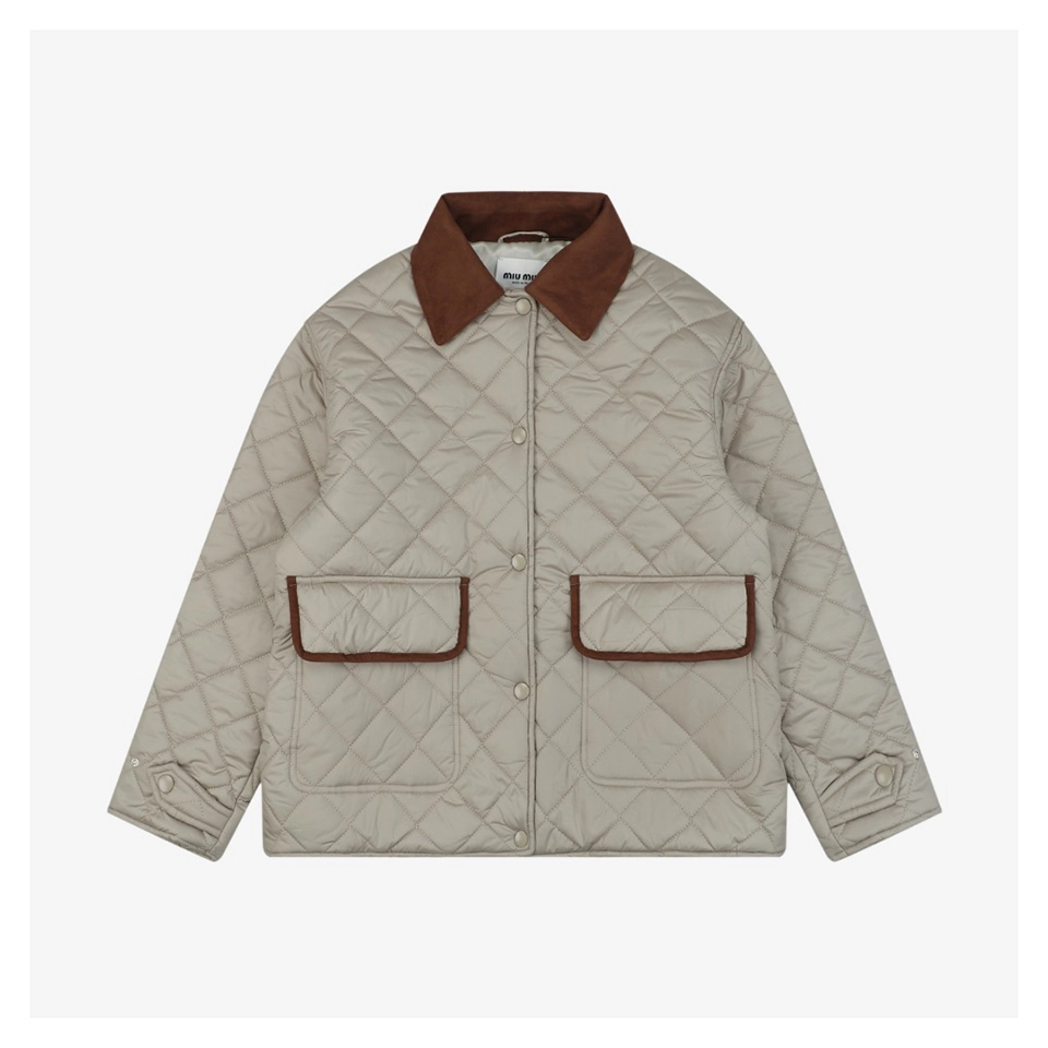 Mm Quilted Diamond Pattern Cotton Jacket