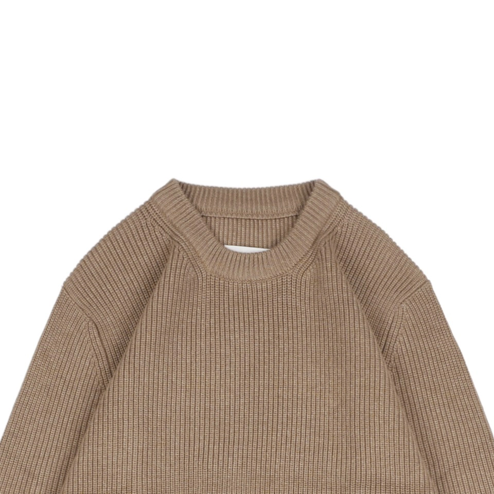 Maison Margiela Back Four Stitch Detail Plain Sweater Khaki