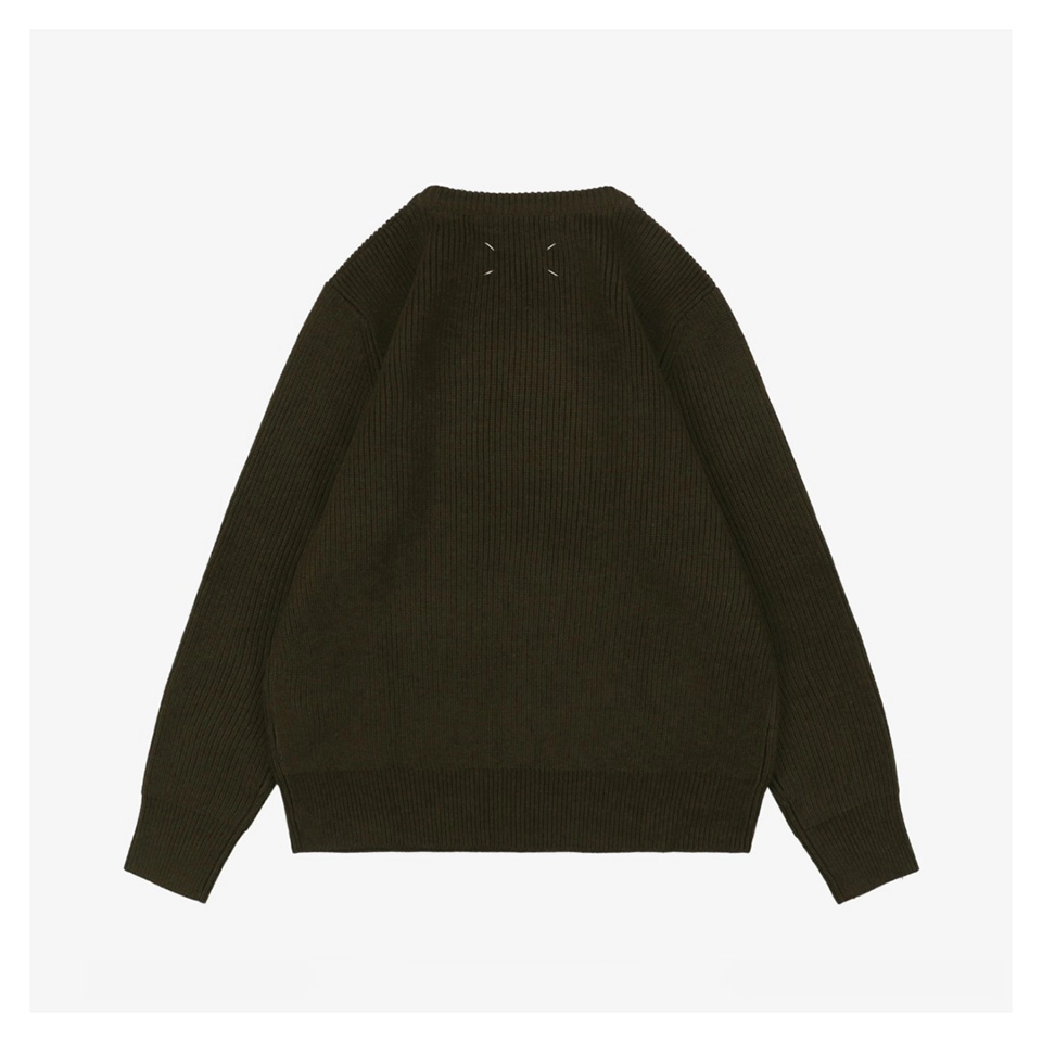 Maison Margiela Four Stitches Solid Knit Crewneck Sweater