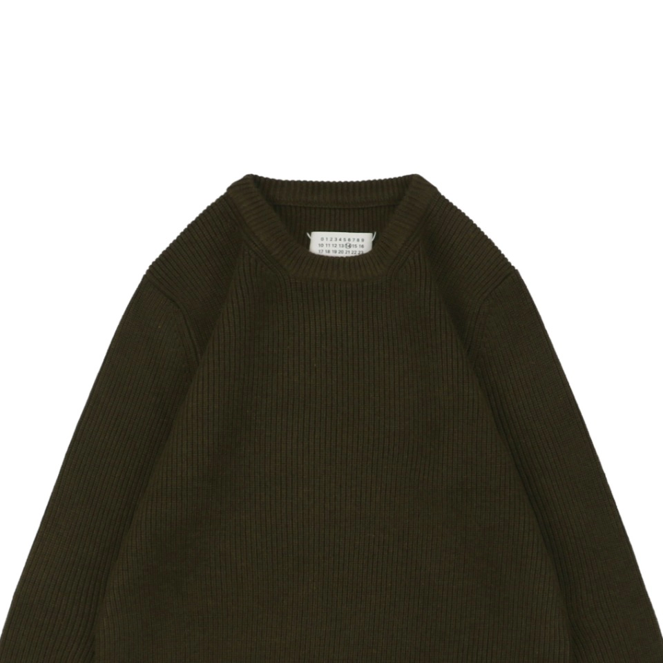Maison Margiela Four Stitches Solid Knit Crewneck Sweater