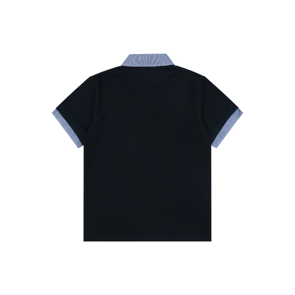 Mm Layered Check Collar Polo Shirt