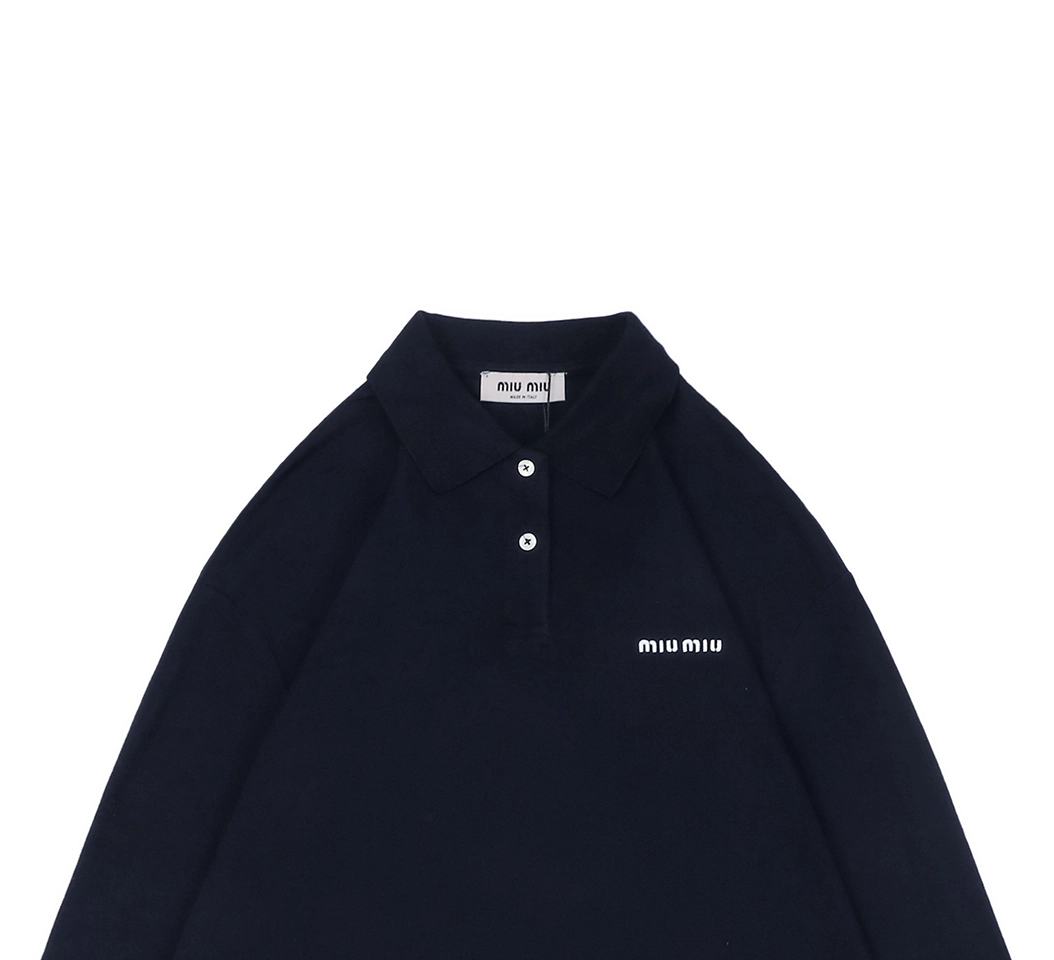 Miu-Miu-Logo-Embroidered-Cotton-Polo-Shirt4.jpeg.webp Mm Logo Embroidered Cotton Polo Shirt Navy