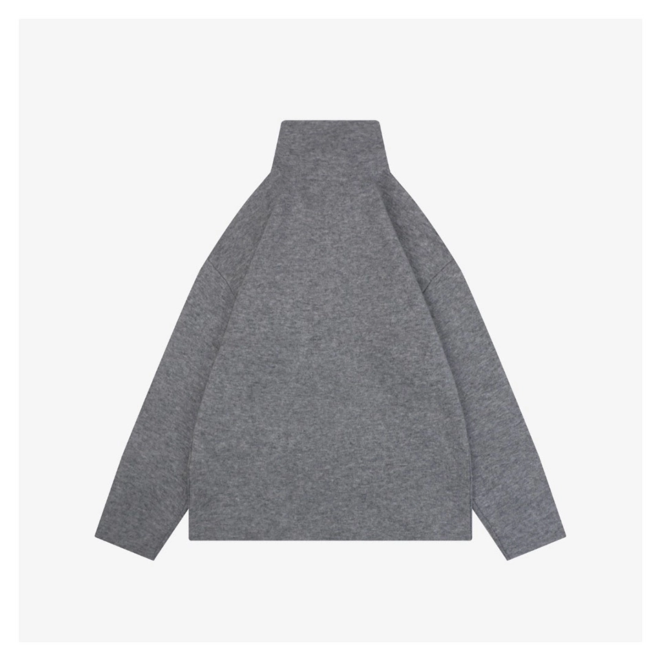Mm Logo Half Zip Wool Blend Jacket