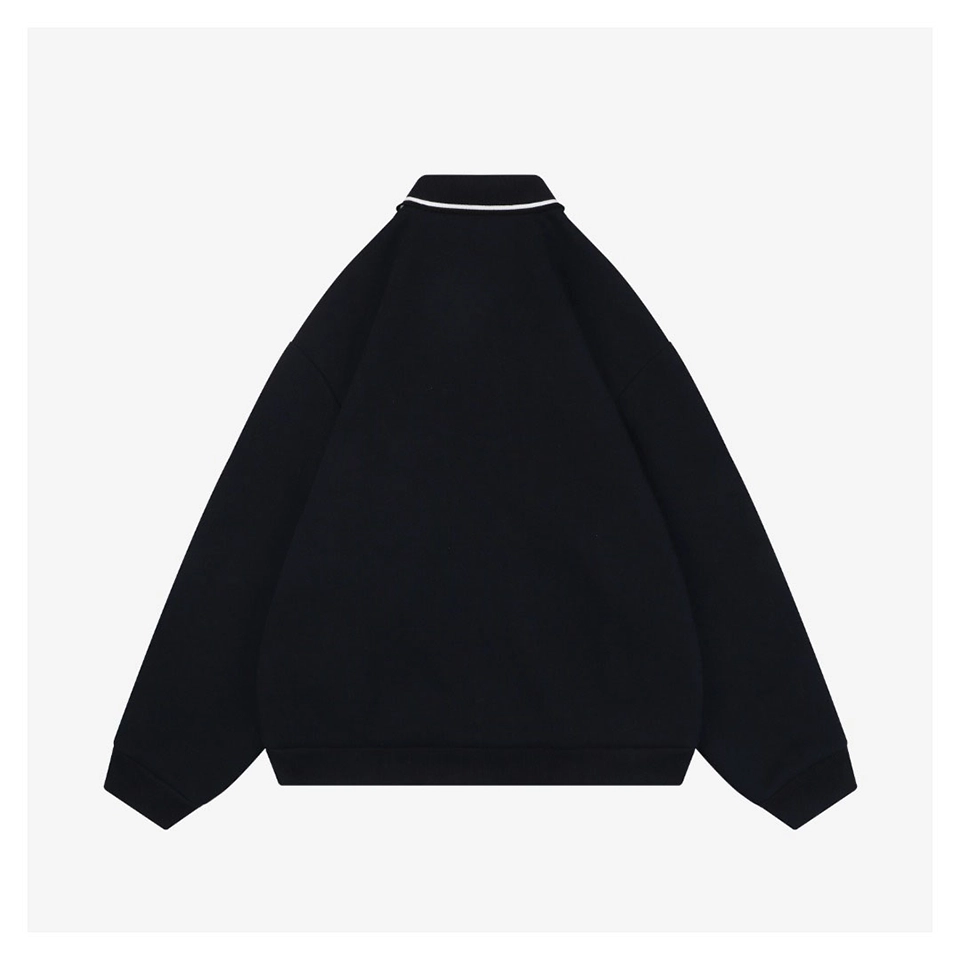 Mm Logo Trim Collar Knit Zip Jacket