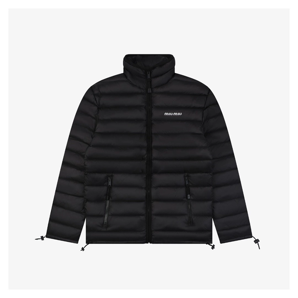 Mm Minimal Logo Stand Collar Quilted Down Jacket