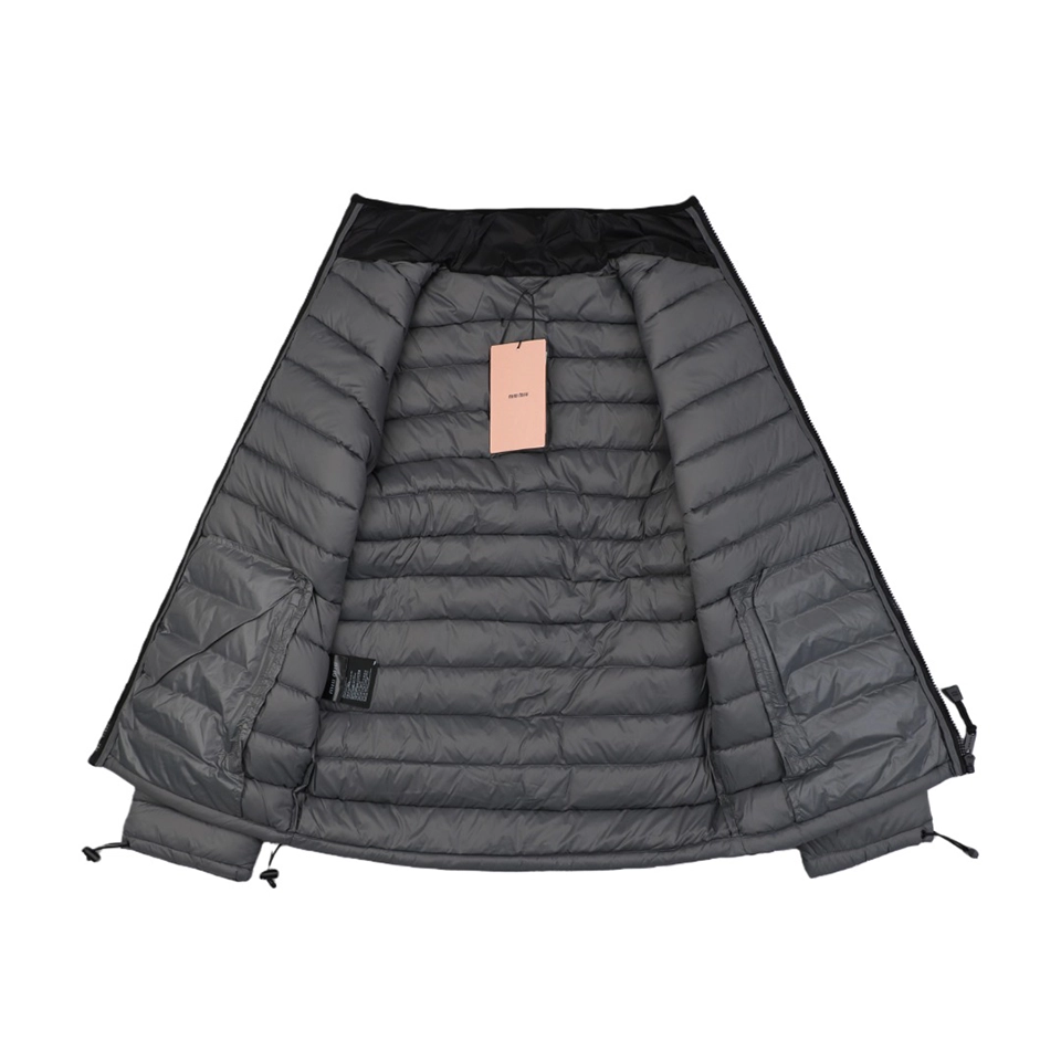 Mm Minimal Logo Stand Collar Quilted Down Jacket