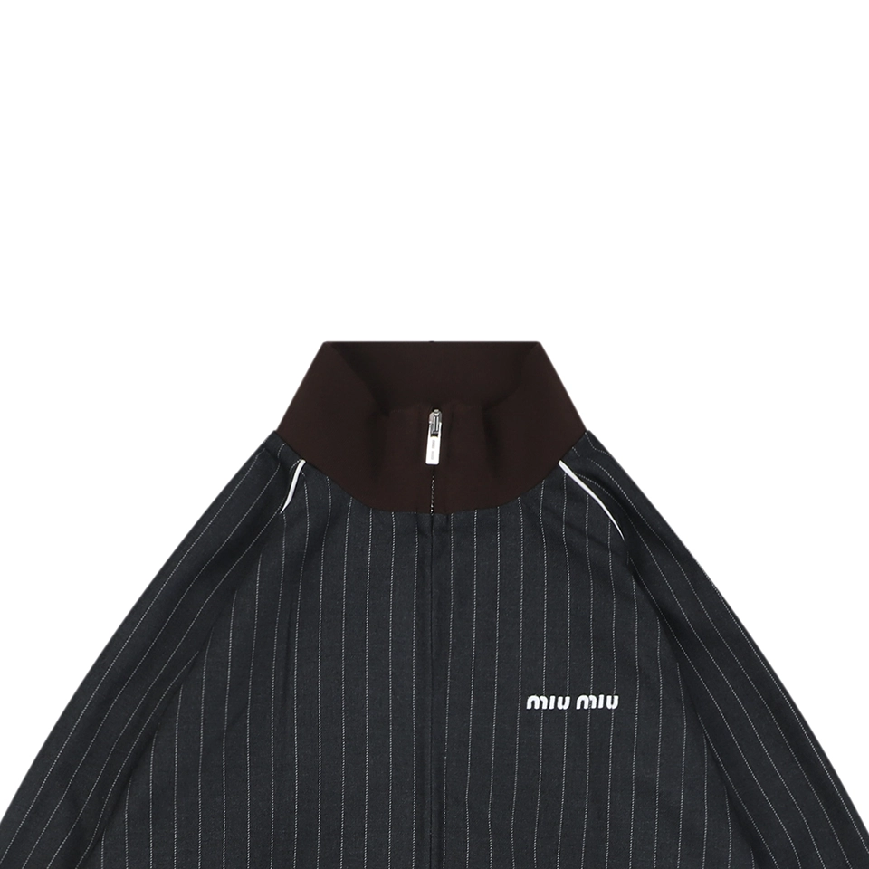 Mm Pinstripe Wool Jacket