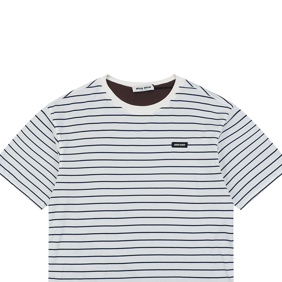 Mm Reversible Striped Cotton T Shirt