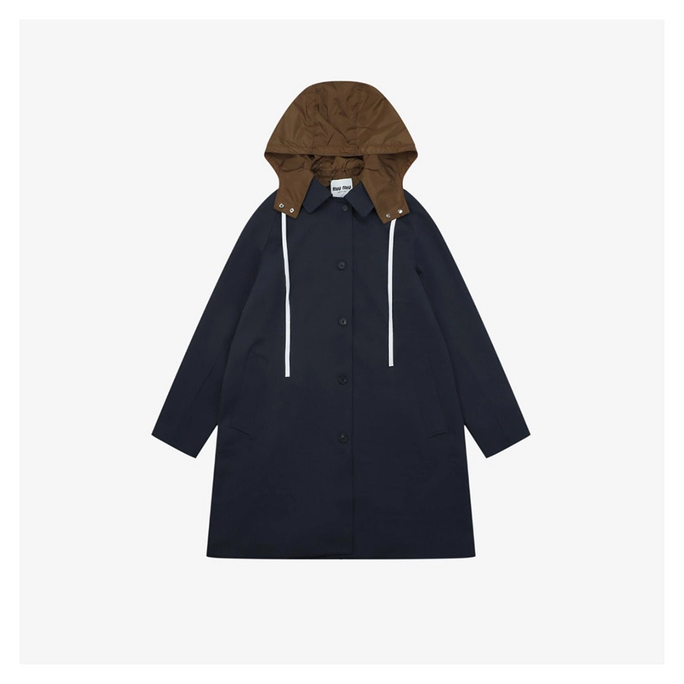 Mm Single Breasted Glossy Trench Coat