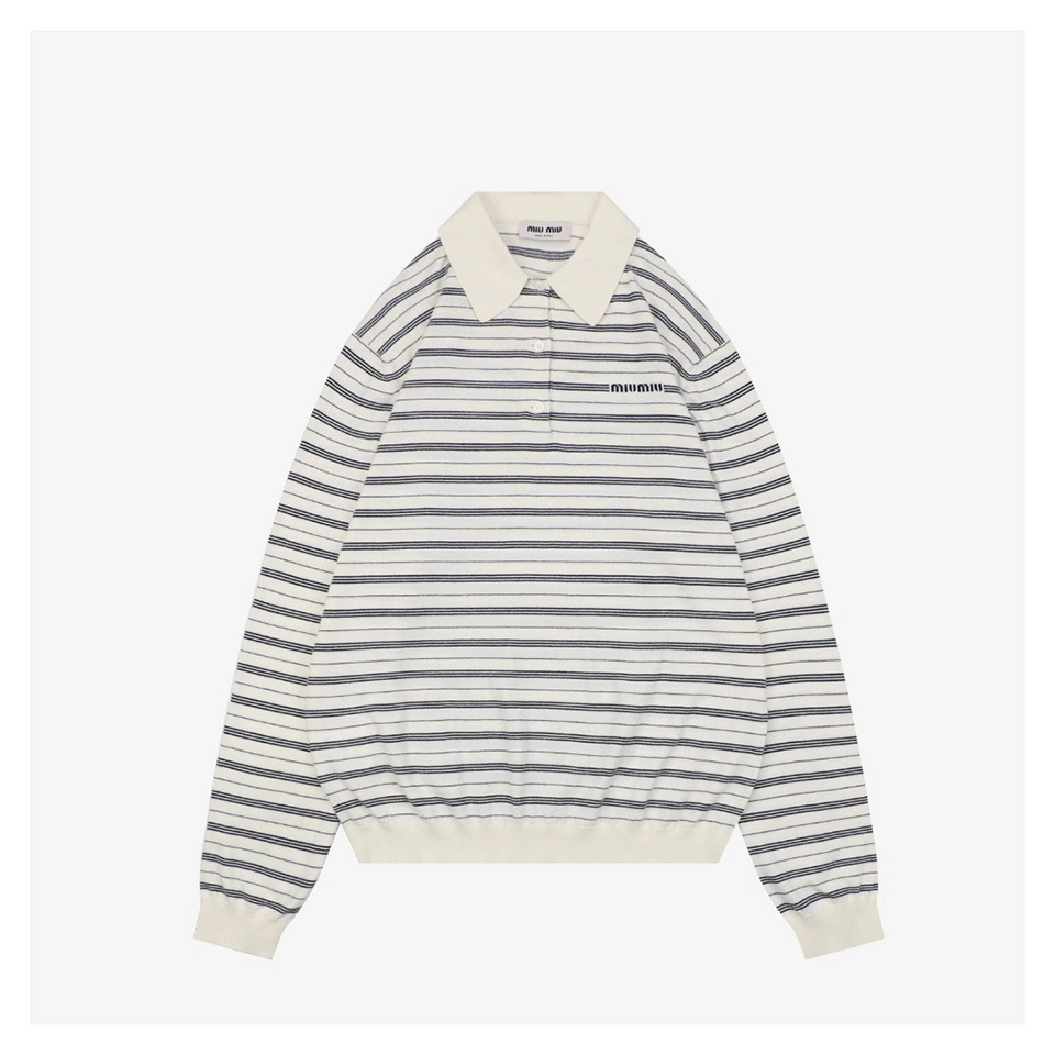 Miu-Miu-Striped-Logo-Long-Sleeve-Polo-Shirt9.jpeg.webp Mm Striped Logo Long Sleeve Polo Shirt