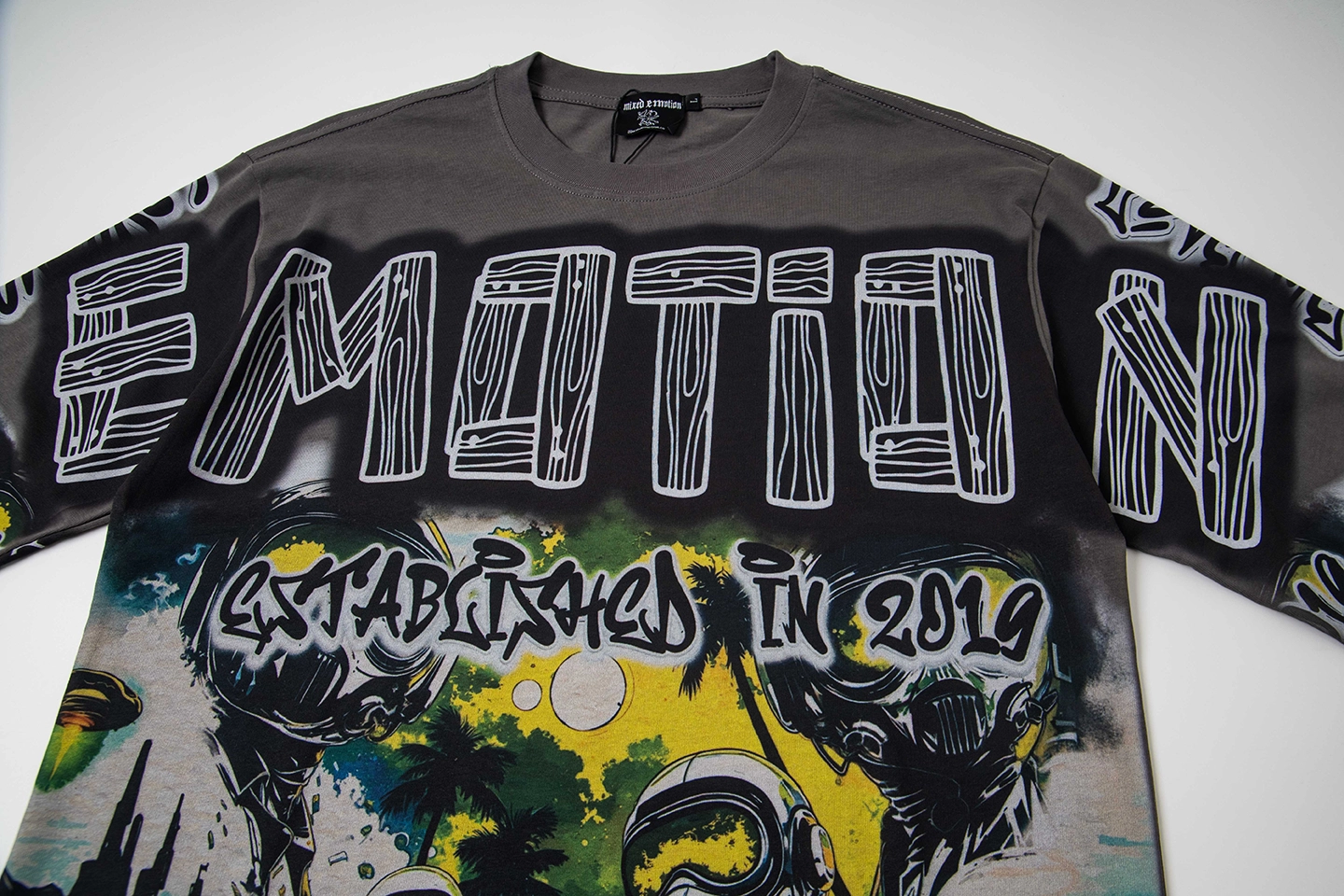 Mixed Emotion Cosmic Dystopia Grey Shirt