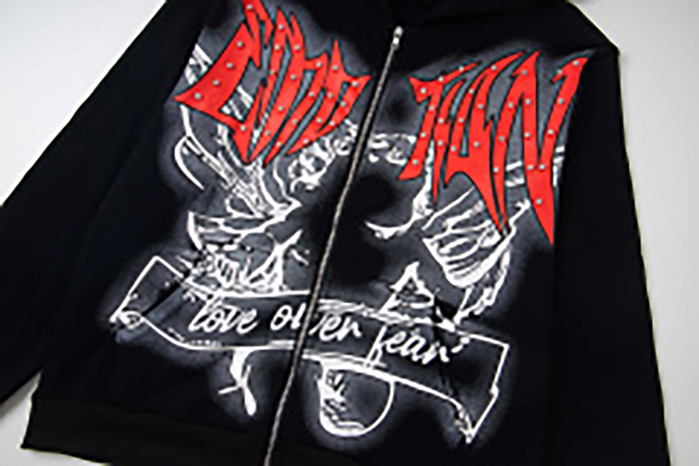 Mixed Emotion Love Over Fear Black Hoodie