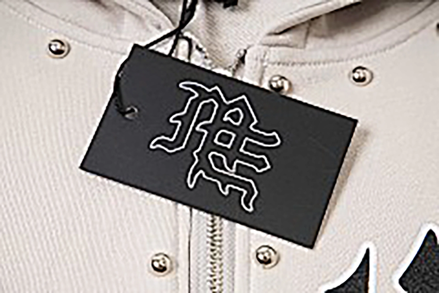 Mixed Emotion Studded Gothic Logo Hoodie