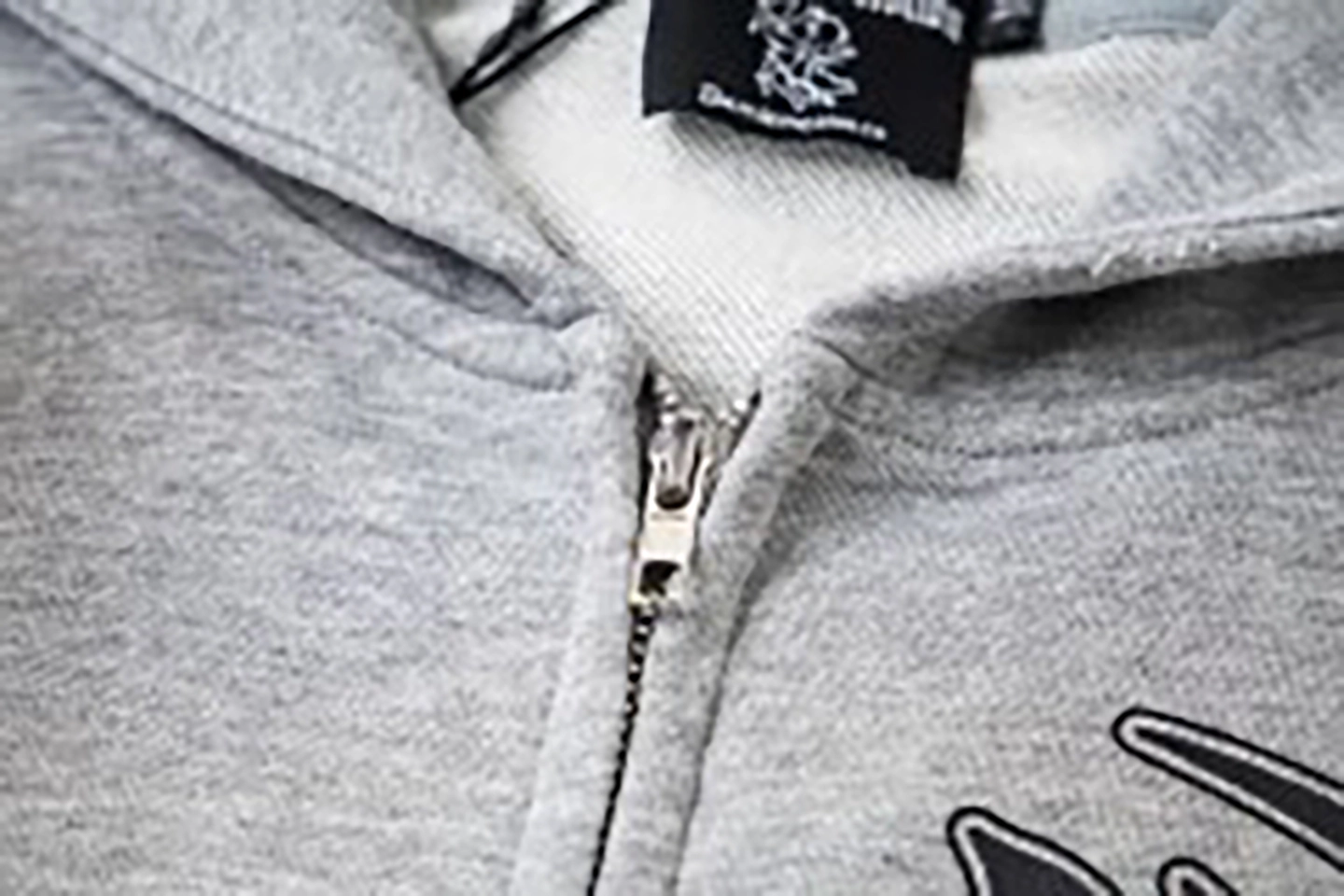 Mixed Emotion Tribal Logo Zip Up Grey Hoodie