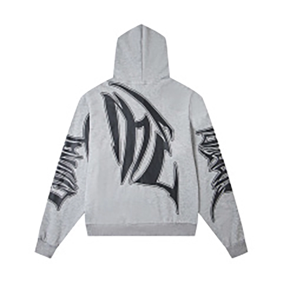 Mixed Emotion Tribal Logo Zip Up Grey Hoodie