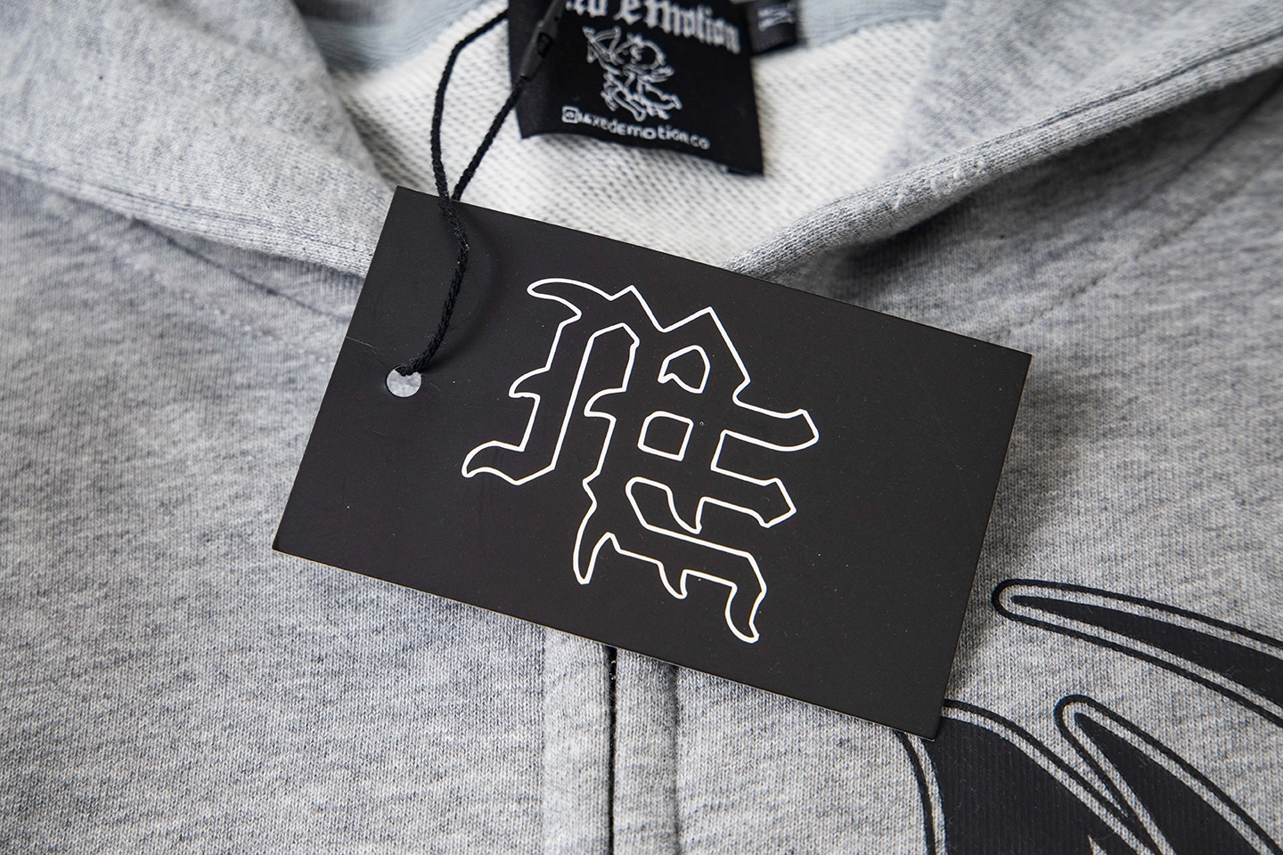 Mixed Emotion Tribal Logo Zip Up Grey Hoodie