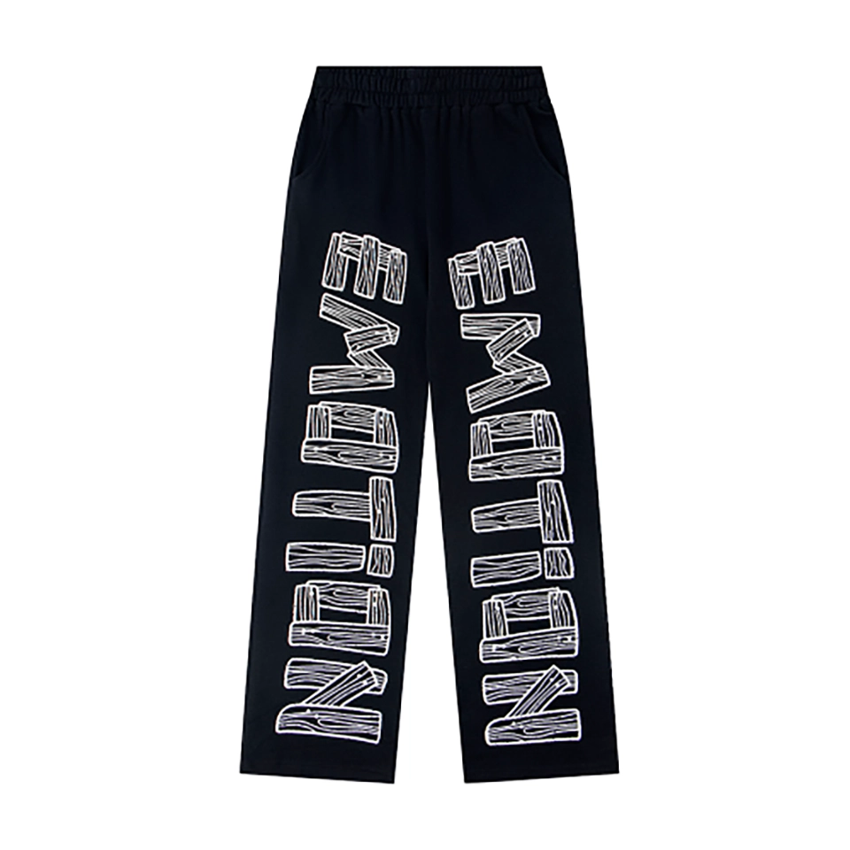 Mixed-Emotion-Woodcut-Letter-Black-Pants1.webp Mixed Emotion Woodcut Letter Black Pants