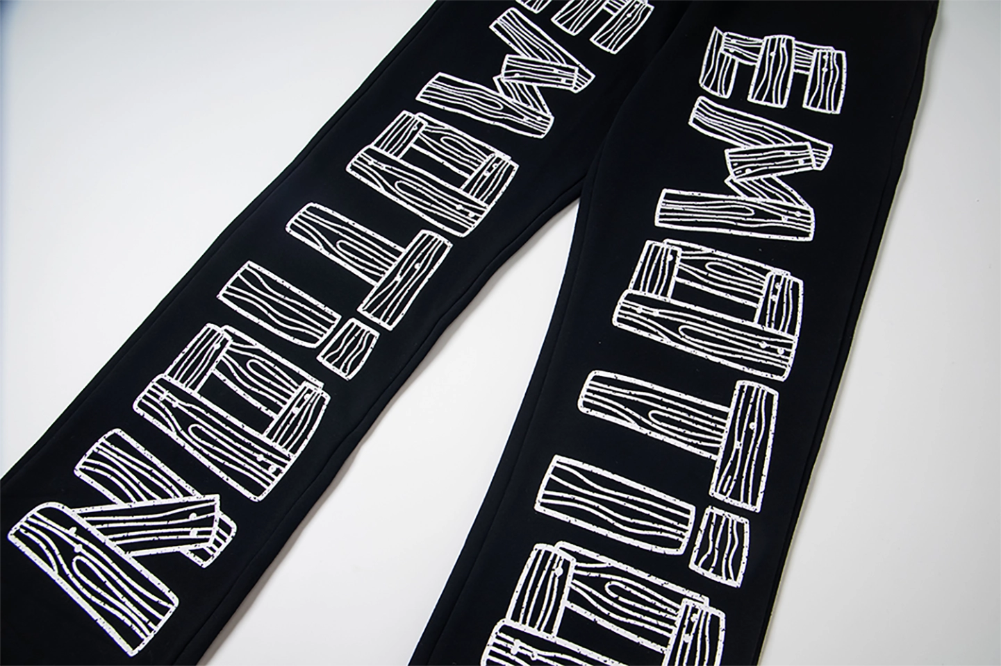 Mixed Emotion Woodcut Letter Black Pants