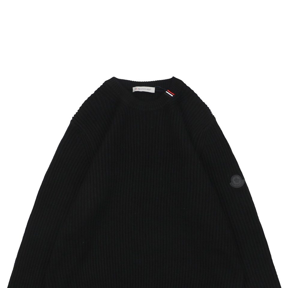 Mxxcler Arm Patch Crewneck Wool Sweater