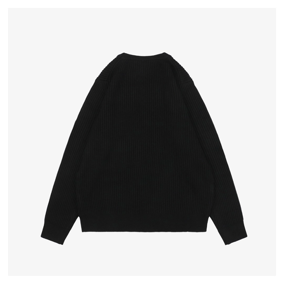 Mxxcler Arm Patch Crewneck Wool Sweater