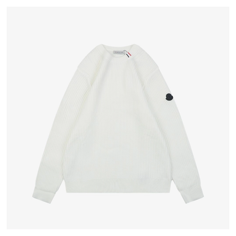 Mxxcler Arm Patch Crewneck Wool Sweater