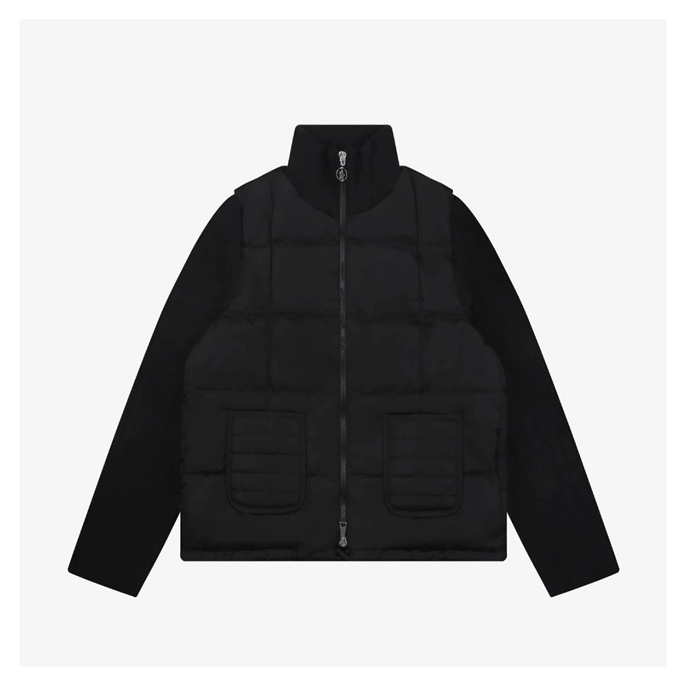 Mxxcler Quilted Patch Pocket Panelled Down Jacket