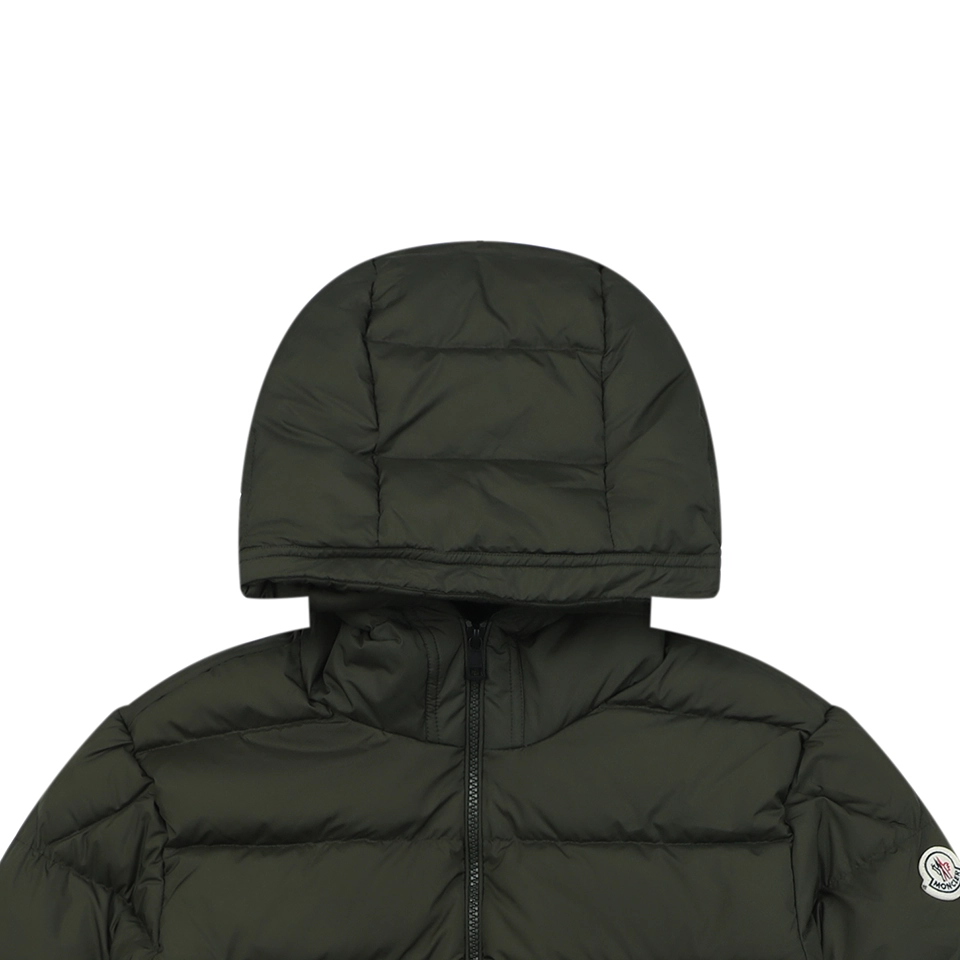 Mxxcler Ribbed Panel Arm Logo Hooded Down Jacket Mt 188