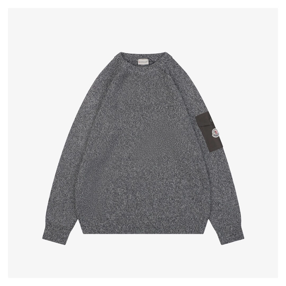 Mxxcler Arm Pocket Crewneck Knit Sweater
