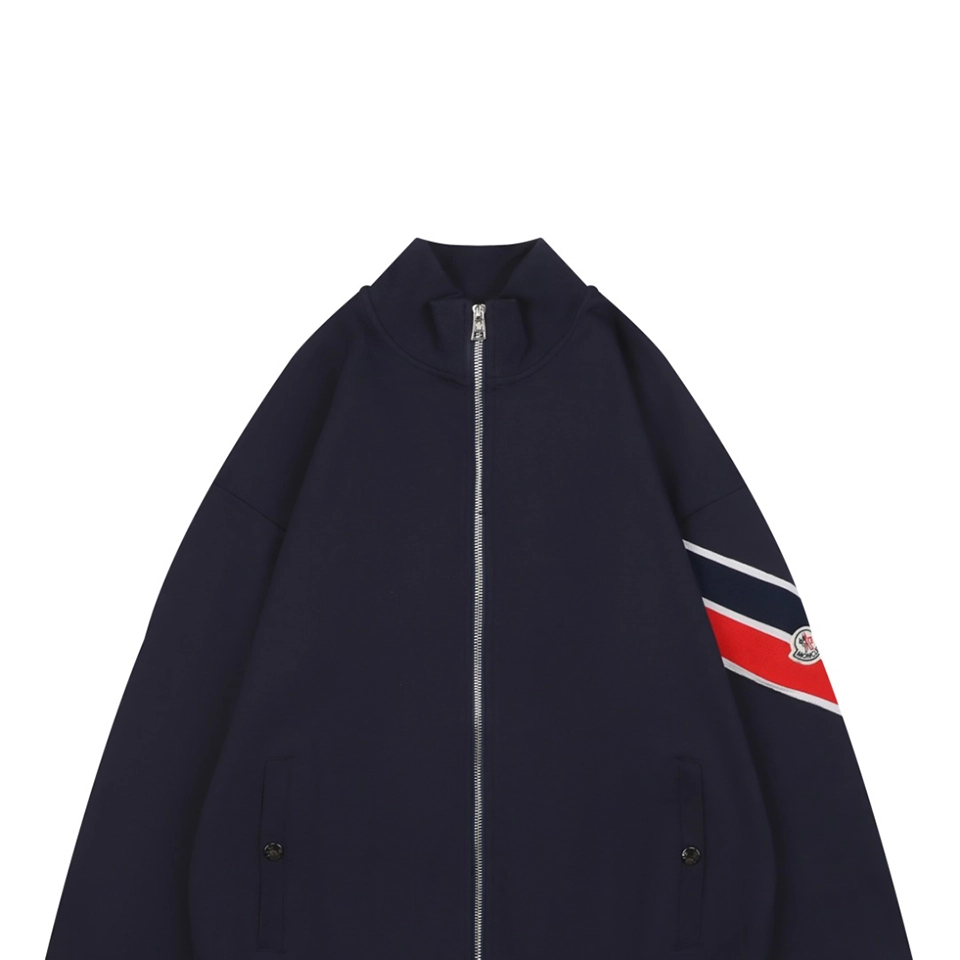 Mxxcler Arm Tape Mk Embroidered Zip Jacket