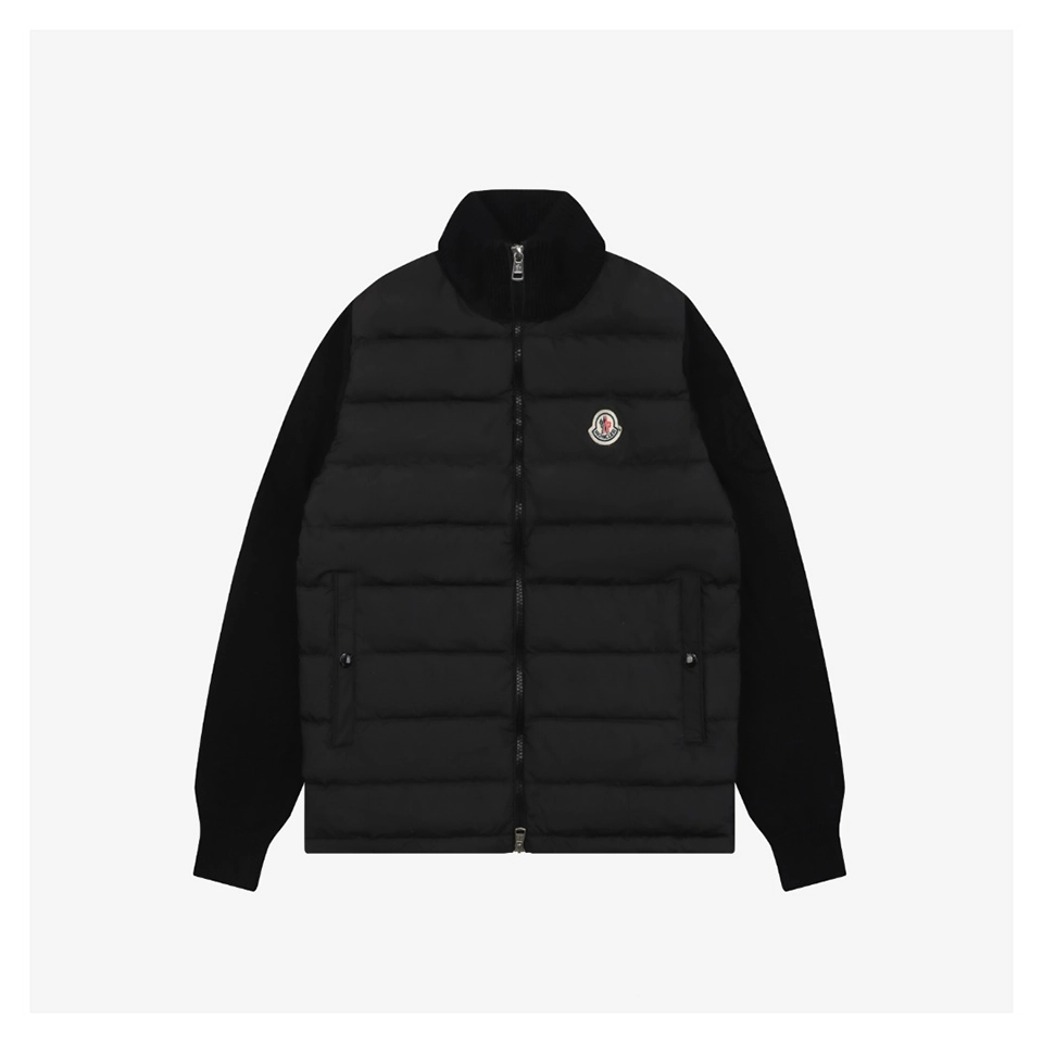 Mxxcler Knit Sleeve Down With Logo Patch Jacket