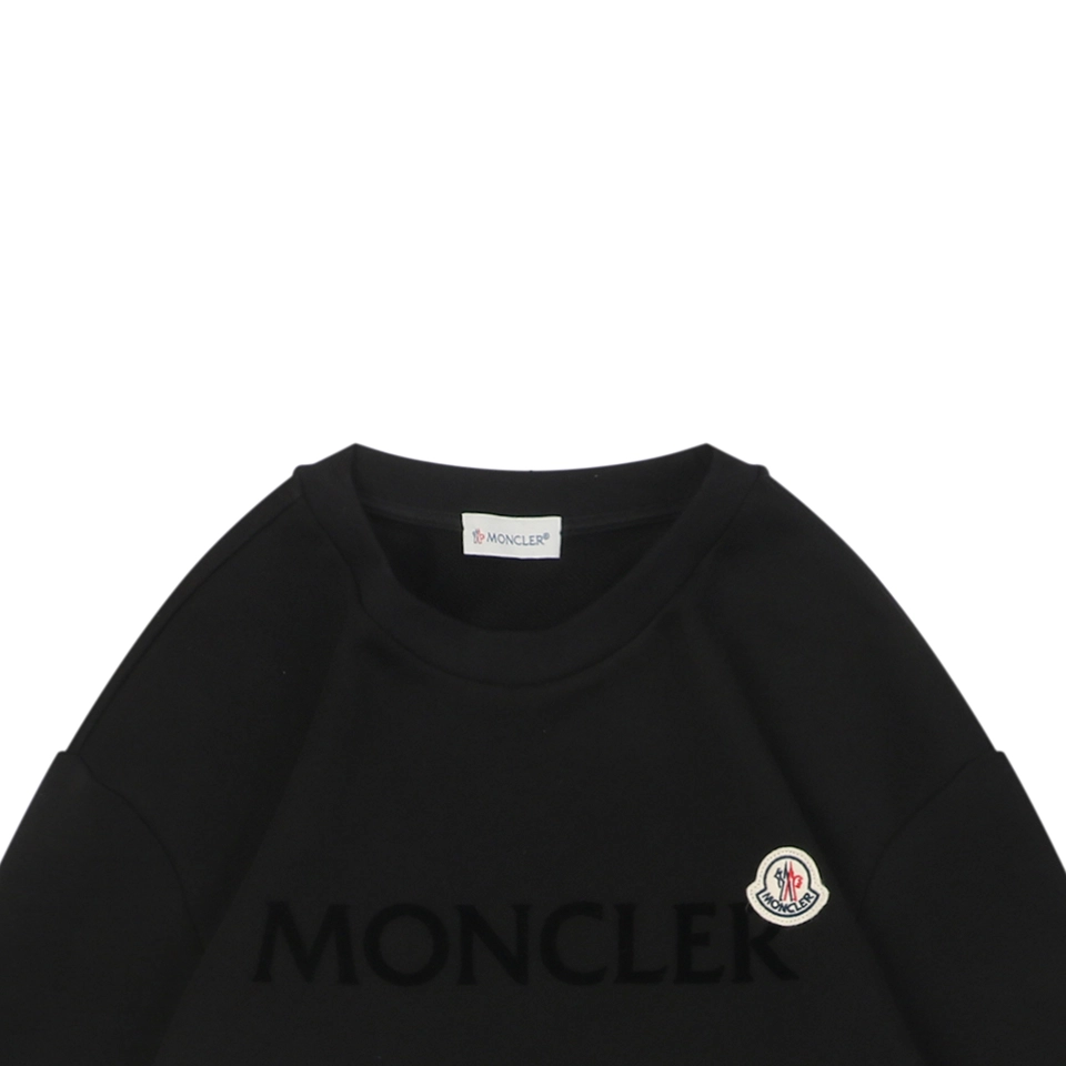 Mxxcler Velvet Flocked Logo Crewneck Sweatshirt
