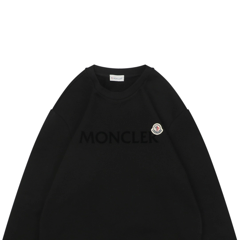 Mxxcler Velvet Flocked Logo Crewneck Sweatshirt