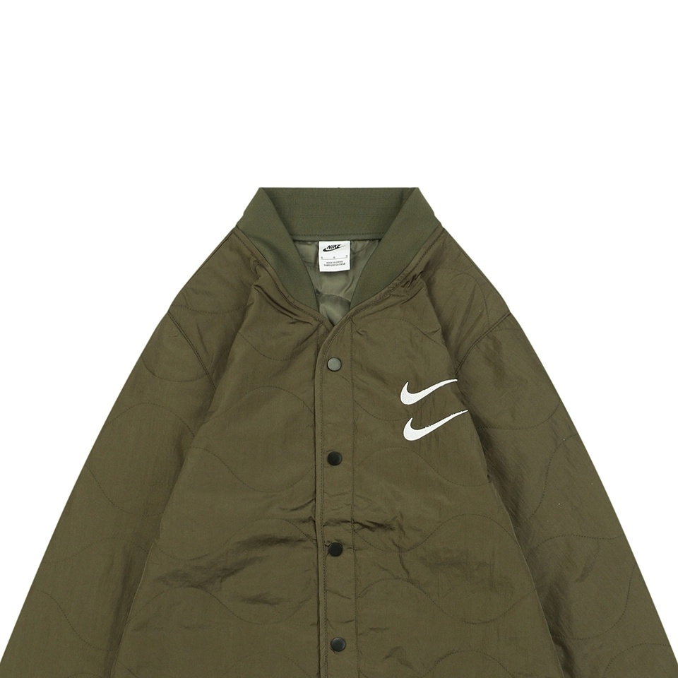 Nike Swoosh Embroidered Cotton Shirt Jacket