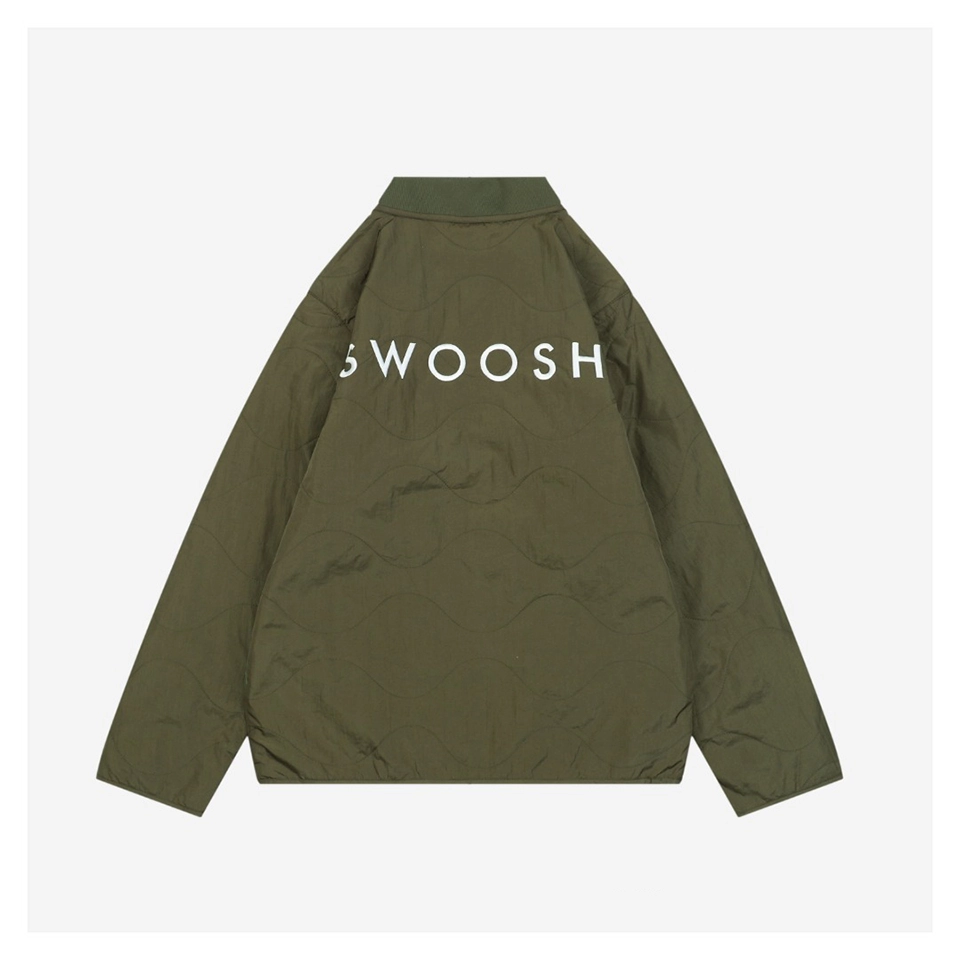 Nike Swoosh Embroidered Cotton Shirt Jacket
