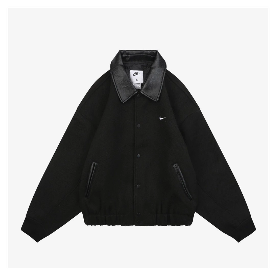 Nike Wool Blend Leather Collar Jacket