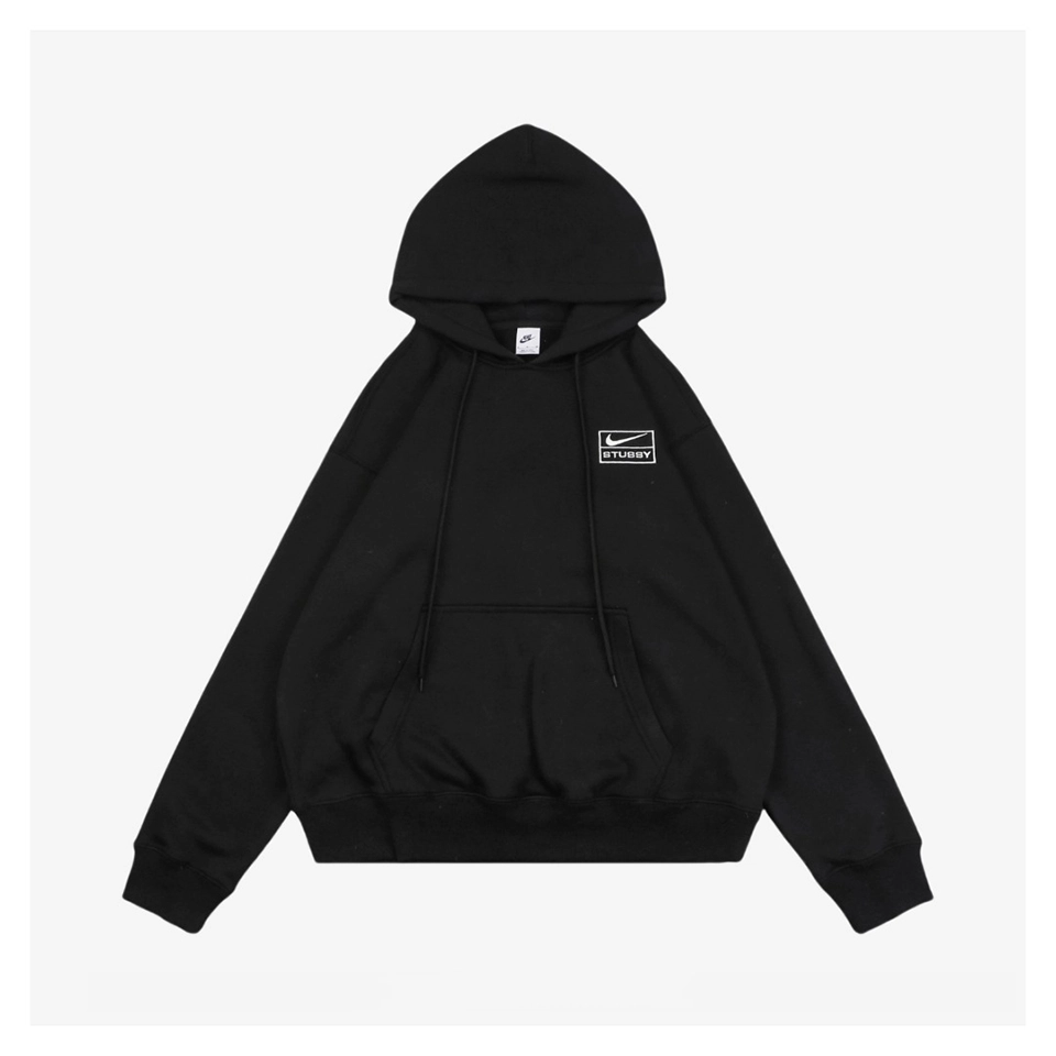 Nike X Stussy Box Logo Embroidered Fleece Hoodie