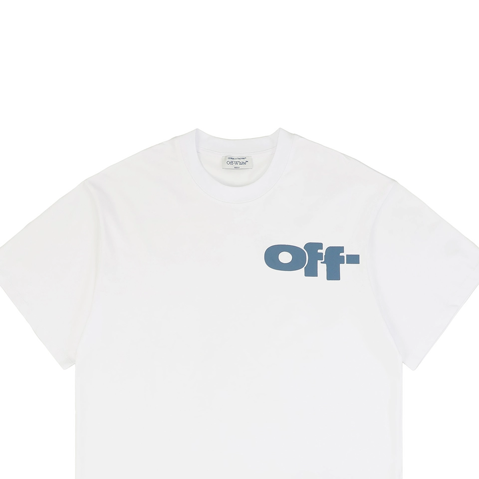 Off White Bold Blue Off Letter Graphic T Shirt
