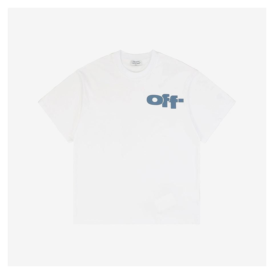 Off White Bold Blue Off Letter Graphic T Shirt