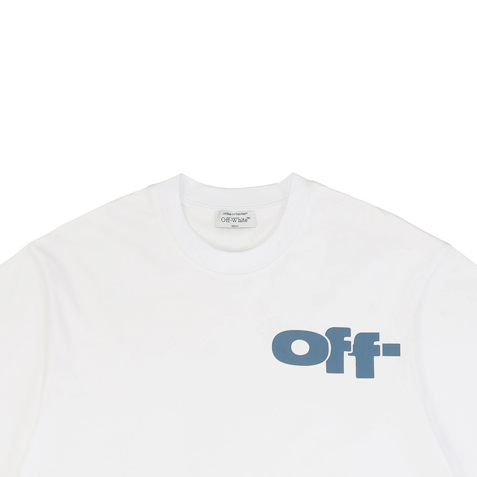 Off White Bold Blue Off Letter Graphic T Shirt