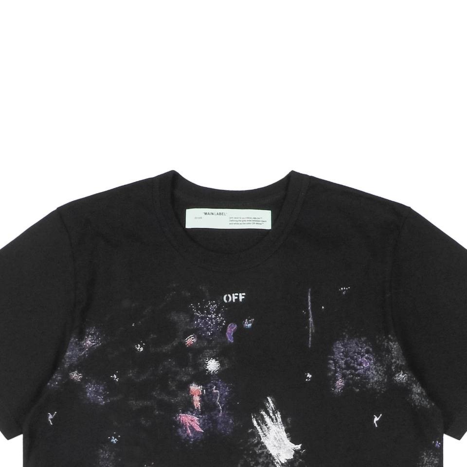 Off White Co Virgil Starry Fireworks Paint Splatter Arrows Print T Shirt
