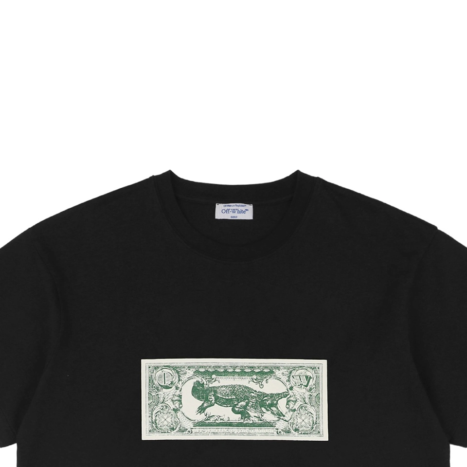 Off White Crocodile Dollar Print T Shirt