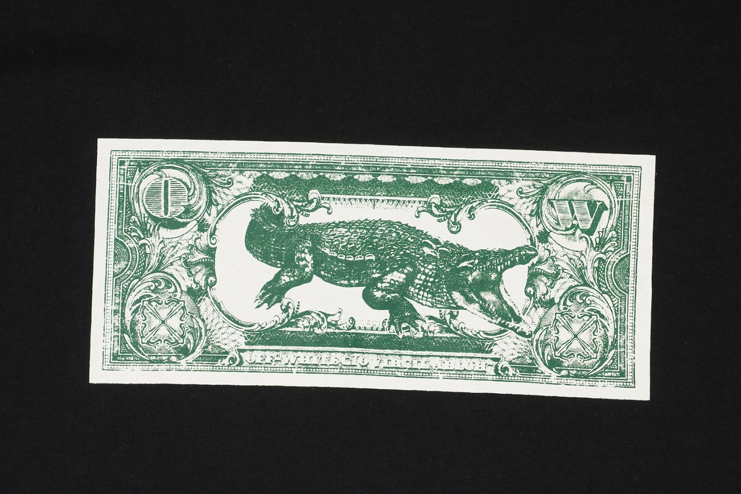 Off White Crocodile Dollar Print T Shirt