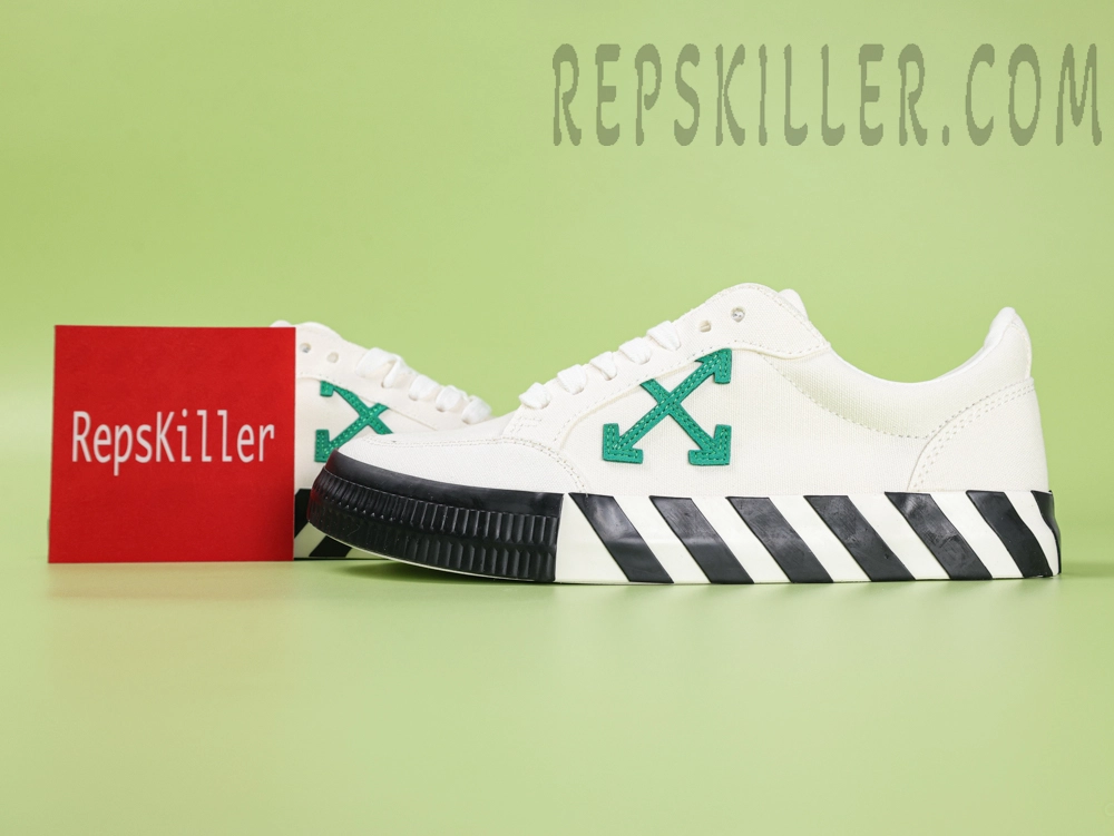 Off White Vulc Low Canvas White Green